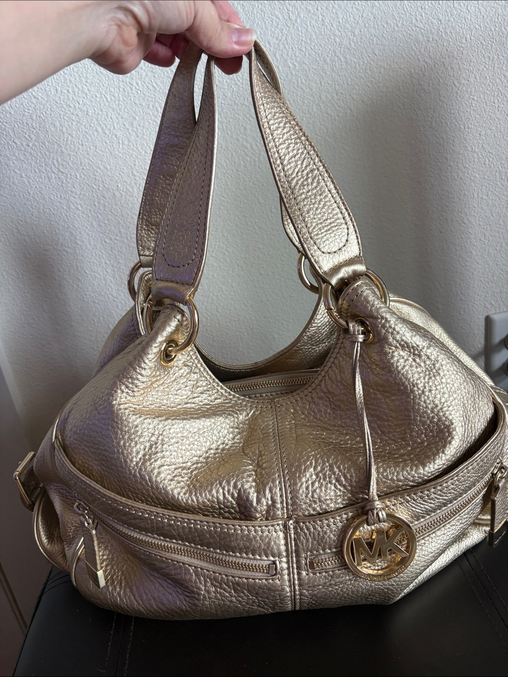 Michael Kors Metallic Gold Pebbled Bag. Vintage bag